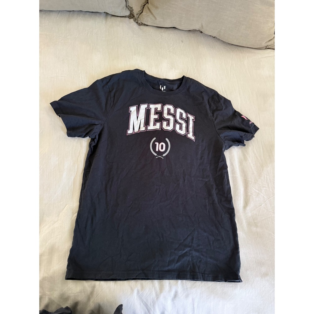 Messi Collection Black‎ Graphic T-Shirt Size L Lionel Messi #10 Soccer Tee